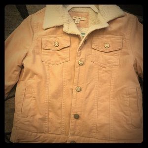 Pink sherpa jean jacket